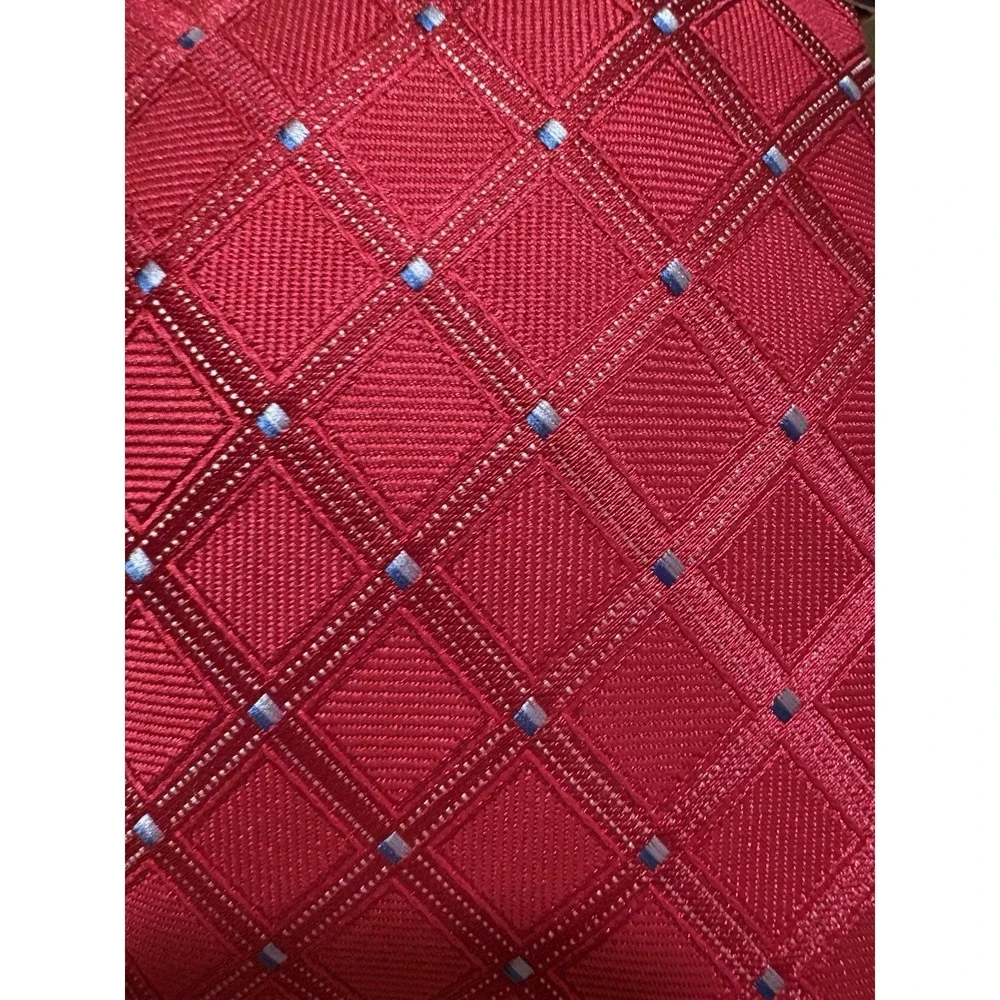 Tie Logo Accent Classic Style Nautica Red Blue Geometric Pattern Woven Men's